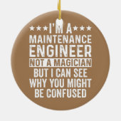 私は整備技師でマジシャンではないおもしろい セラミックオーナメント (裏面)