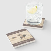 私は文字で醜い荒涼とした写真ではない ストーンコースター (横)