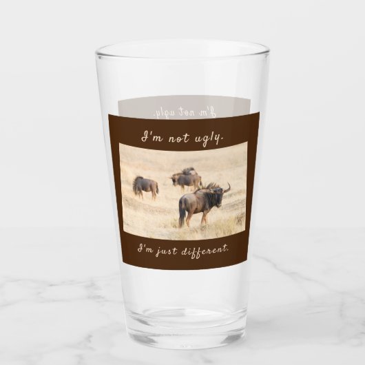 私は文字で醜い荒涼とした写真ではない タンブラーグラス (正面)