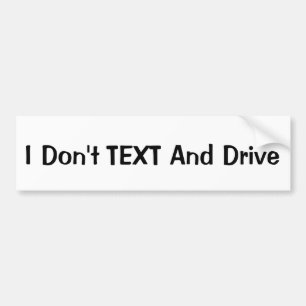 私は文字も運転もしない バンパーステッカー