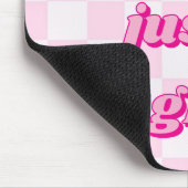 私は文字通り女の子ソフトホットピンク市松模様にだ マウスパッド (コーナー)