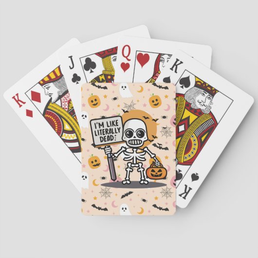 私は文字通り死んだ不気味なおもしろいハロウィーンのようである トランプ (裏面)