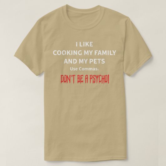 私は料理とペットの文法政策が好きだ Tシャツ (デザイン正面)