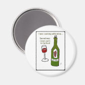 私は料理とワインが大好きときどきそれを置く マグネット (正面/裏面)