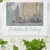 「私は料理になりたい」ヴィンテージファッションモデル キッチンタオル (折り畳み)