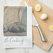 「私は料理になりたい」ヴィンテージファッションモデル キッチンタオル (四つ折り)