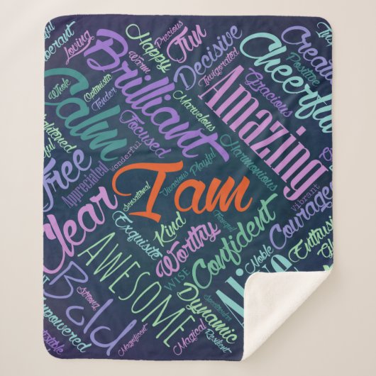 私は断言の単語の雲の芸術です シェルパブランケット (正面)