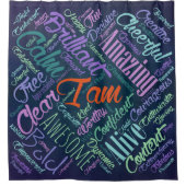 私は断言の単語の雲の芸術です シャワーカーテン (正面)