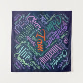 私は断言の単語の雲の芸術です タペストリー (正面(横))