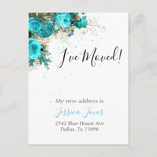 私は新しいアドレスの発表Shabby Chicに移動した 案内ポストカード (正面)