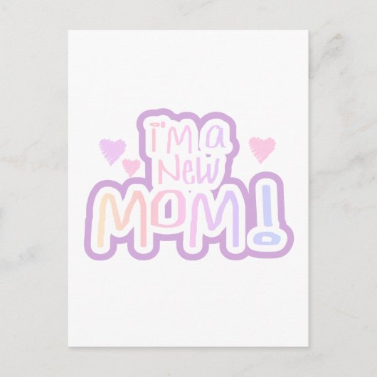 私は新しいママTシャツとギフト ポストカード (正面)