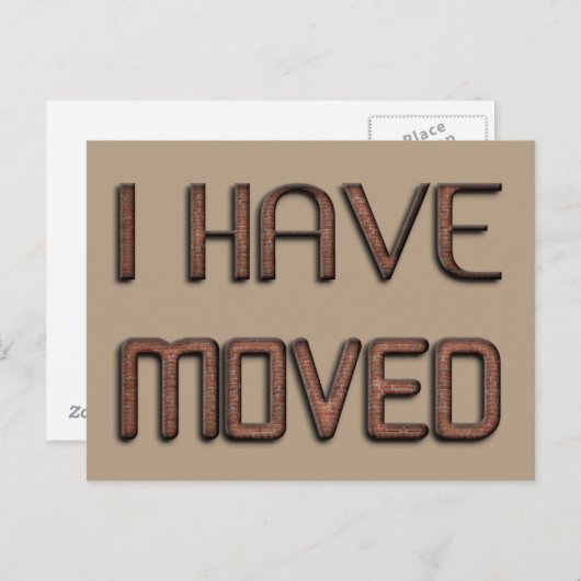 私は新しい住所ストーンブリッおもしろいクタイポグラフィを移動 案内ポストカード (正面/裏面)