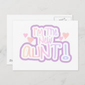 私は新しい叔母である – ピンクの色合い ポストカード (正面/裏面)