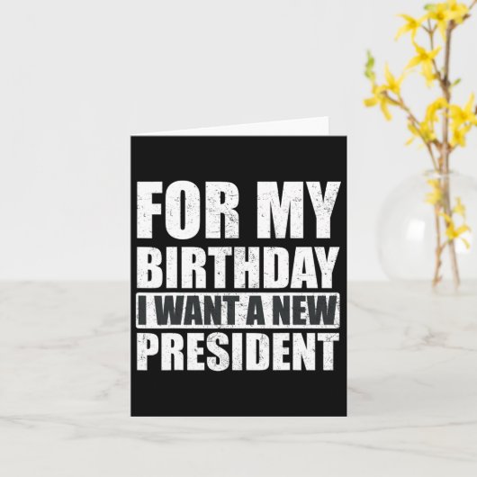 私は新しい社長が誕生日に入りたいおもしろい カード (黄色い花)