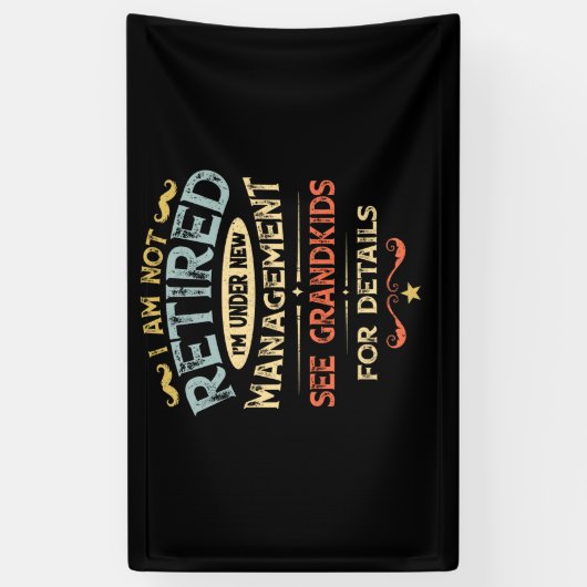 私は新しい退職した経営にはならない 横断幕 (縦)