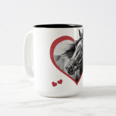 私は新しい馬が好き2 ツートーンマグカップ (正面左)
