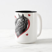 私は新しい馬が好き2 ツートーンマグカップ (正面右)