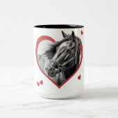 私は新しい馬が好き2 ツートーンマグカップ (中央)