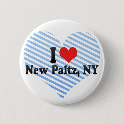 私は新しいPaltz、NYを愛します 缶バッジ (正面)