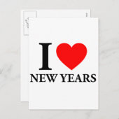 私は新年を愛する シーズンポストカード (正面/裏面)