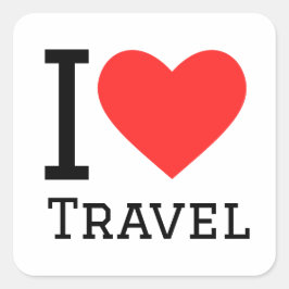 私は旅行が大好きだ スクエアシール