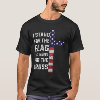 私は旗のために立ち、クロスUsa Fのために膝立ちする Tシャツ