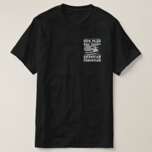 私は旗のために立ち、十字架のためにひざま誇りを持ったずく Tシャツ