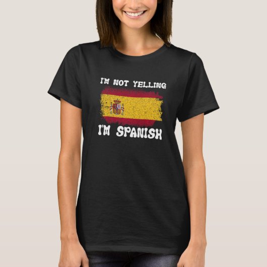 私は旗の人々の伝統Sで叫スペインのんでない Tシャツ (正面)