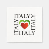 私は旗の色のイタリアイタリアンが大好きだ スタンダードカクテルナプキン (正面)