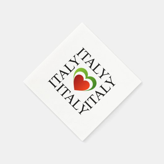 私は旗の色のイタリアイタリアンが大好きだ スタンダードカクテルナプキン (角)