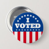 私は旗ボタンの選挙に投票した 缶バッジ (正面&裏面)