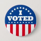 私は旗ボタンの選挙に投票した 缶バッジ (正面)