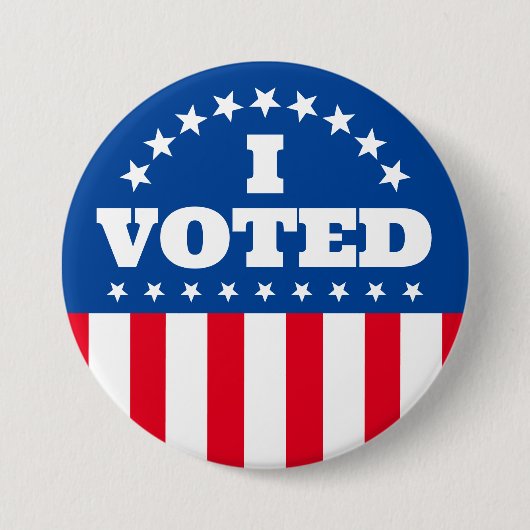 私は旗ボタンの選挙に投票した 缶バッジ (正面)