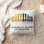 私は既にゲーム終了チェスギークユーモアを始めている クッション (ブランケット)