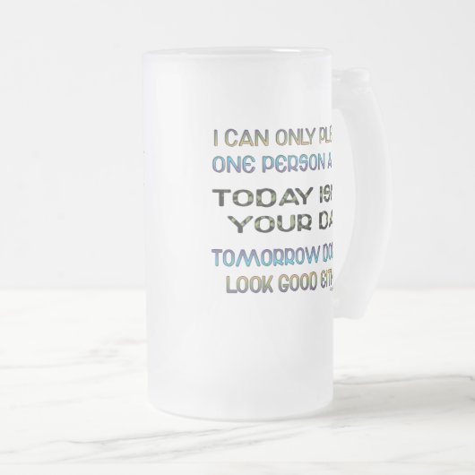 私は日のユーモア1人だけを喜ばしてもいいです フロストグラスビールジョッキ (正面右)