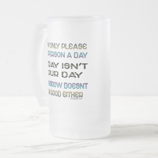 私は日のユーモア1人だけを喜ばしてもいいです フロストグラスビールジョッキ (正面左)