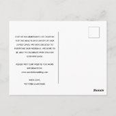 私は日付を保存する6つの足を離れて行うと言うことができない ポストカード (裏面)