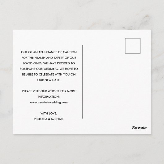 私は日付を保存する6つの足を離れて行うと言うことができない ポストカード (裏面)