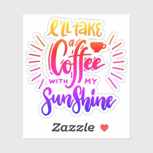 私は日光を当ててコーヒーを飲む シール (シート)