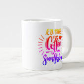 私は日光を当ててコーヒーを飲む ジャンボコーヒーマグカップ (正面右)