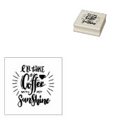 私は日光を当ててコーヒーを飲む ラバースタンプ (押印)