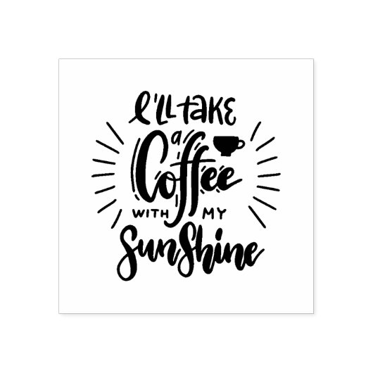 私は日光を当ててコーヒーを飲む ラバースタンプ (インプリント)