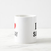 私は日曜日が大好きです 日曜日最高 コーヒーマグカップ (中央)