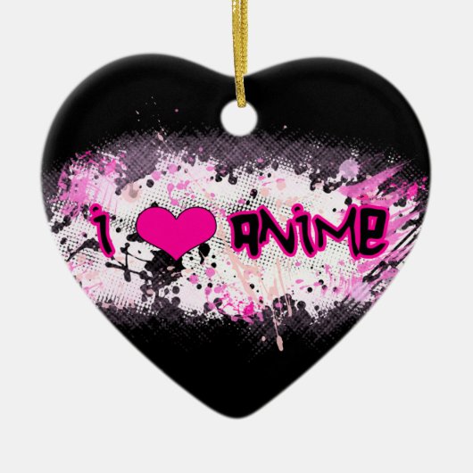 私は日本製アニメのオーナメントを愛します セラミックオーナメント (正面)