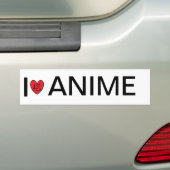 私は日本製アニメを愛します バンパーステッカー (車上)