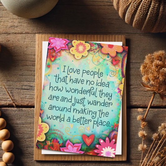 私は明るい人のかわいらしフローラがお洒落大好き カード