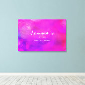 私は明るい赤紫色の水彩画バルミツワーサインインボード キャンバスプリント (インサイチュ (ウッドフロア))