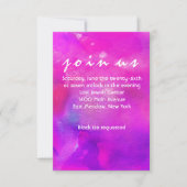 私は明るい赤紫色水彩画バルミツワー披露宴カード 招待状 (正面)