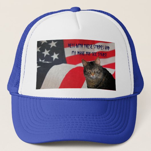 私は星の愛国心が強い猫を見させます キャップ (正面)
