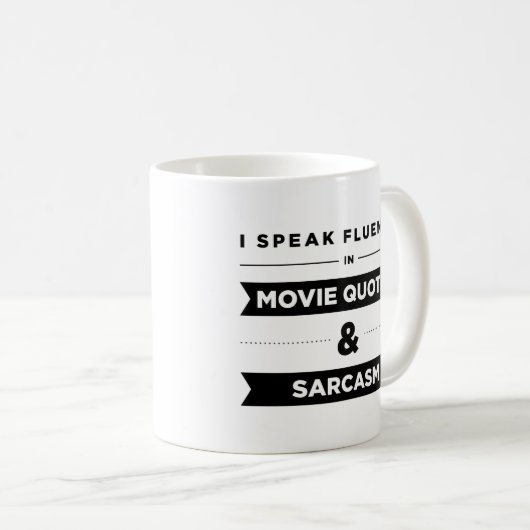 私は映画引用文および皮肉のマグで流暢に話します コーヒーマグカップ (正面右)